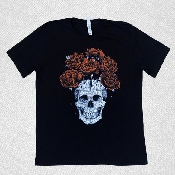 Wicked Clothes Skull Rose 100% Cotton T-Shirt Size L - Picture 1 of 6